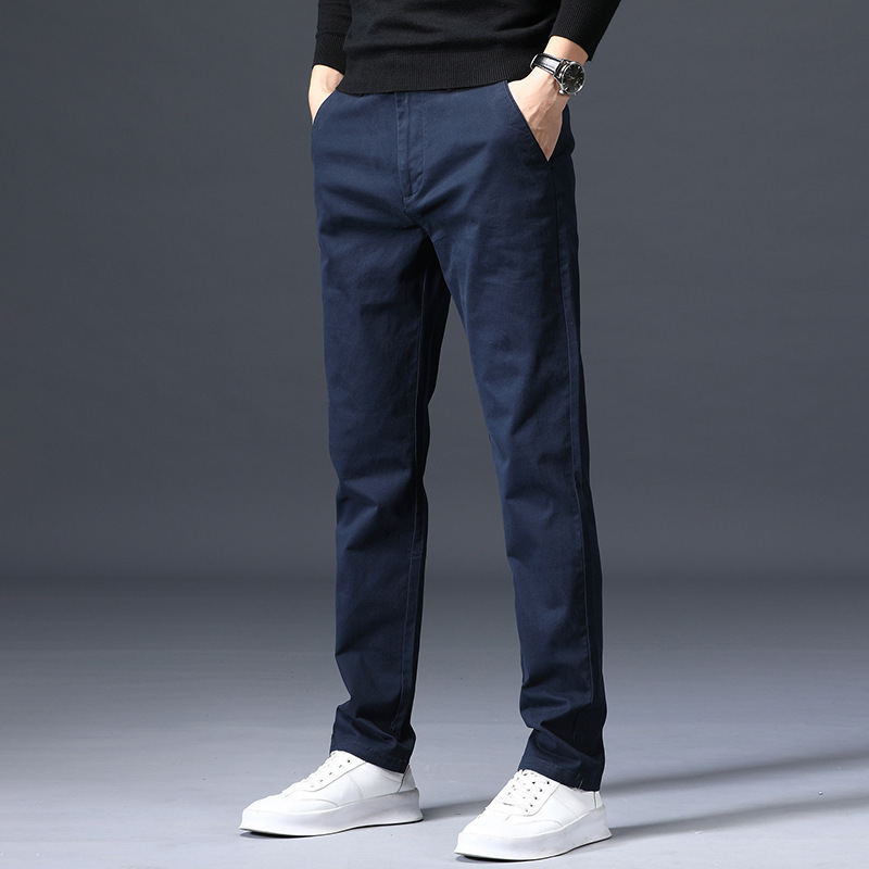 Men's Elastic Loose Straight-leg Youth Business Trousers