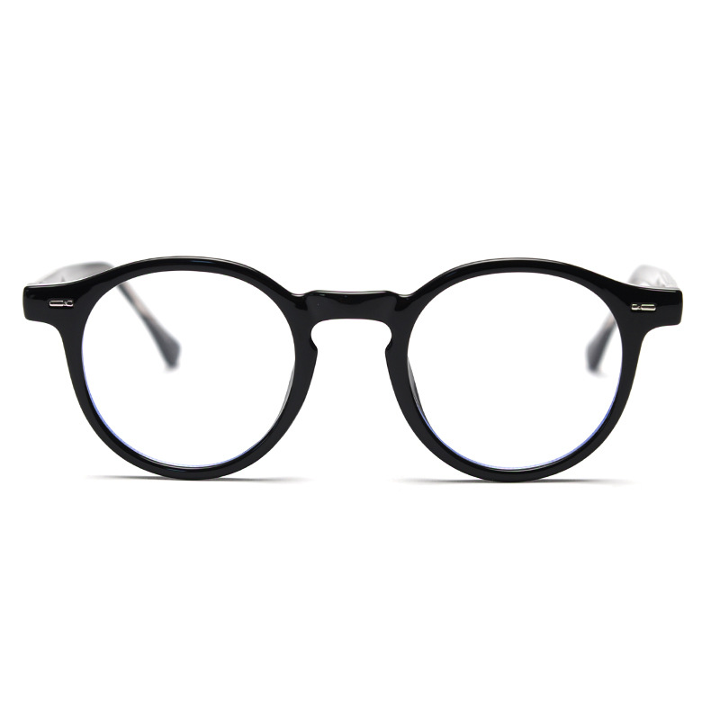 K9157 Japanese And Korean Myopia Glasses Rim Trendy Men’s Female Online Influencer Artistic Retro Round Plain Glasses Frame Degrees