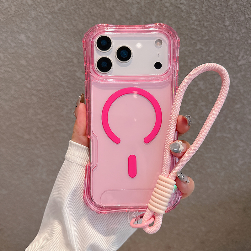 Phone Case With Colored Border 3-in-1 Drop-resistant Magnetic Protective Cover