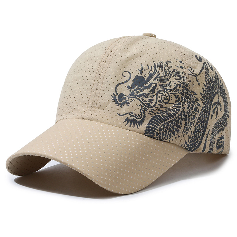 Hat Men's Chinese Style Printed Dragon Baseball Cap Polyester - Image 6