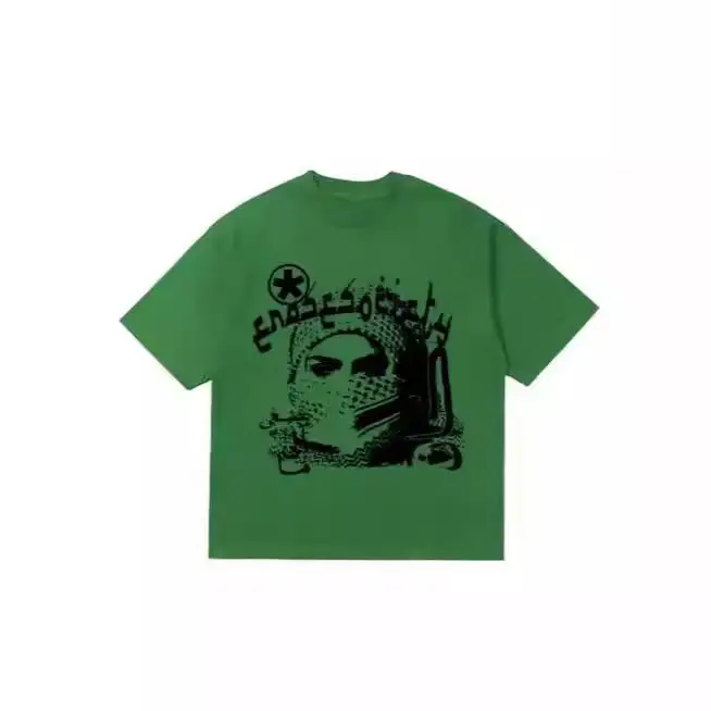 Hip Hop Loose Gothic Junk Pattern Printed T-shirt