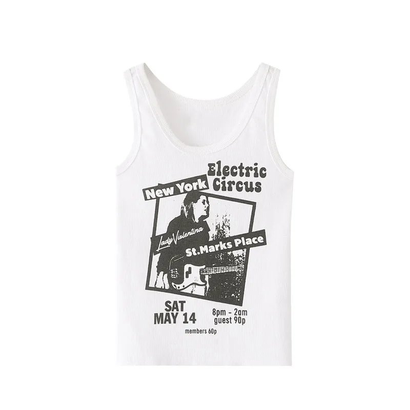 Round Neck Short Sleeve Letter Print Navel Women's Top T-shirt - Nvtx1229