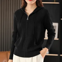 Autumn New Women's Sweater Hoodie La Lian - Black - View 1