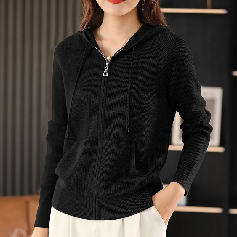 Autumn New Women's Sweater Hoodie La Lian - Black