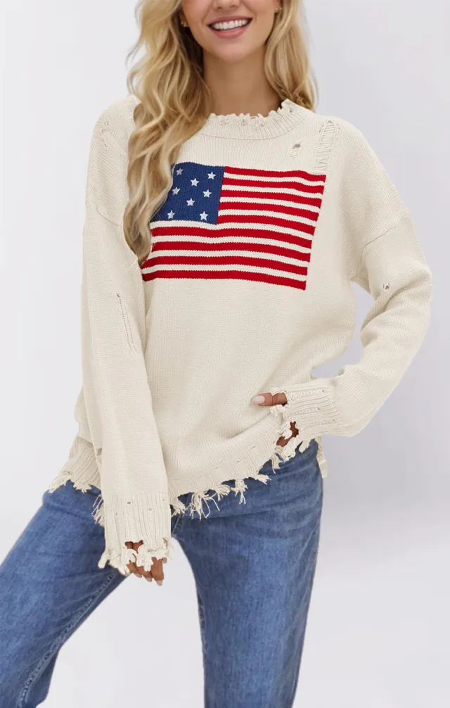 Round Neck European And American Fashion Sweater Women Beige - Shop at LoveMi