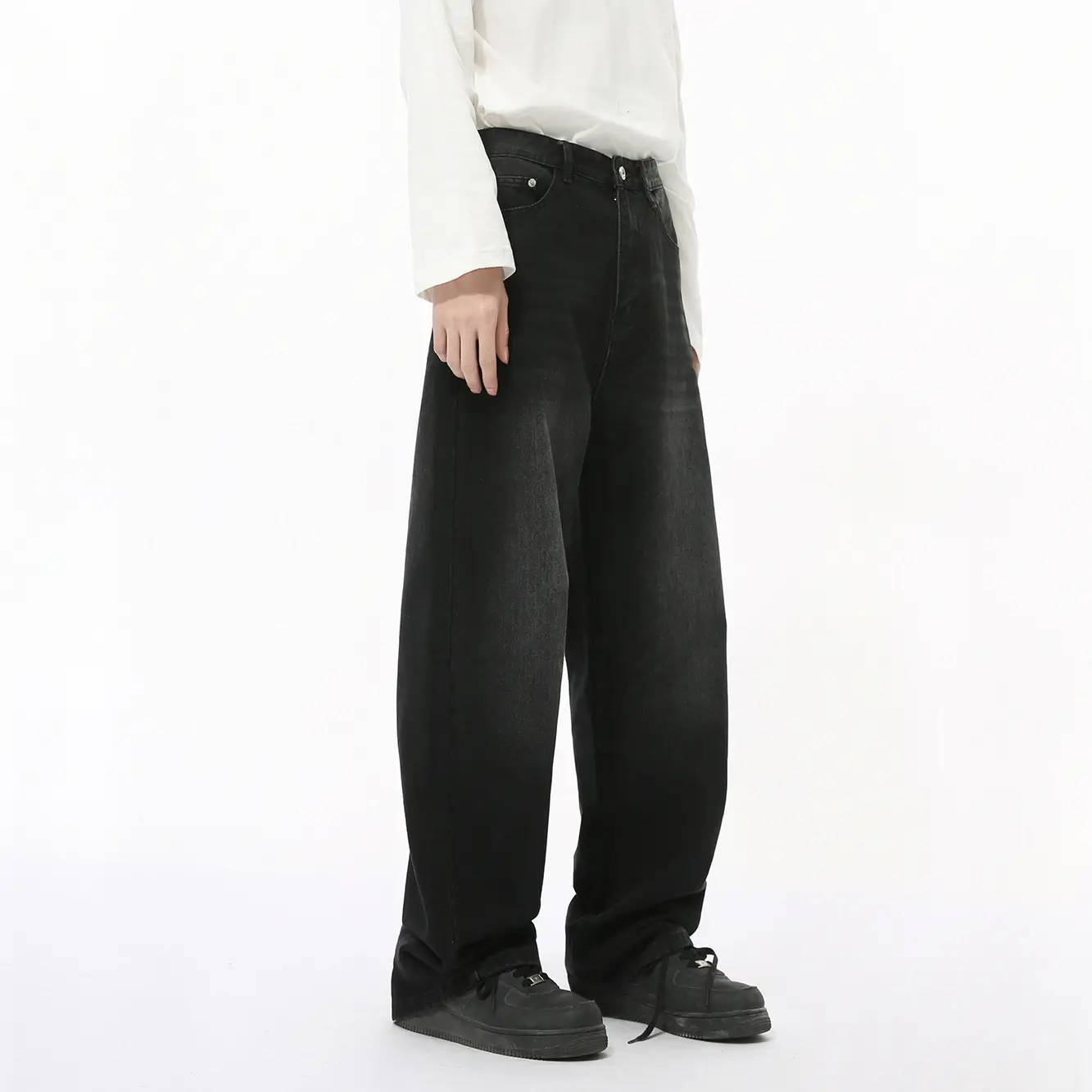 Men's Autumn New Product Loose Straight Washed Jeans