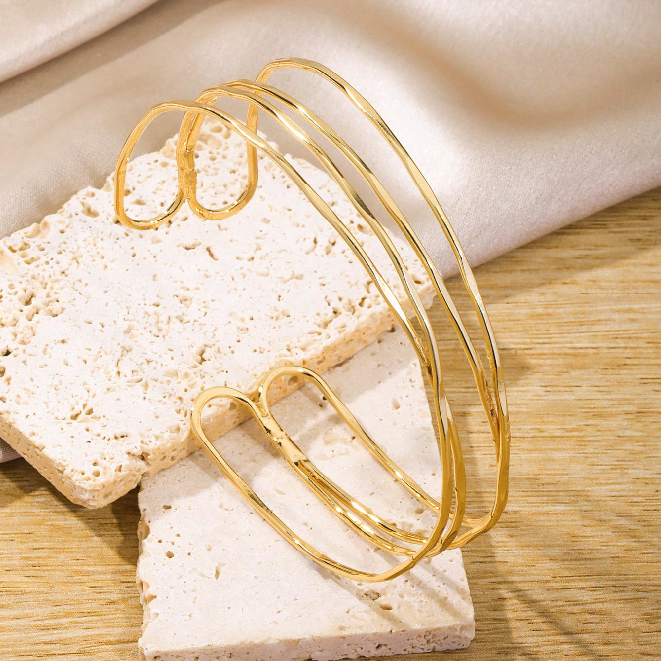 Retro Minimalist Geometric Wave-cross Bracelet For Women