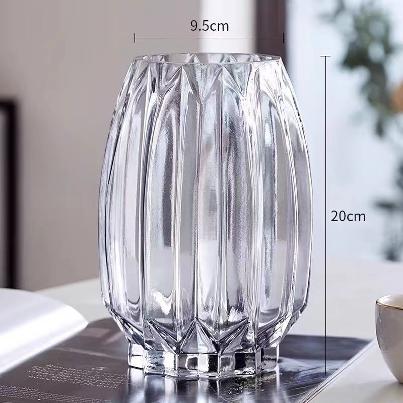 Transparent Glass Vase For Water Based Flowers Roses And Lucky Bamboo 6