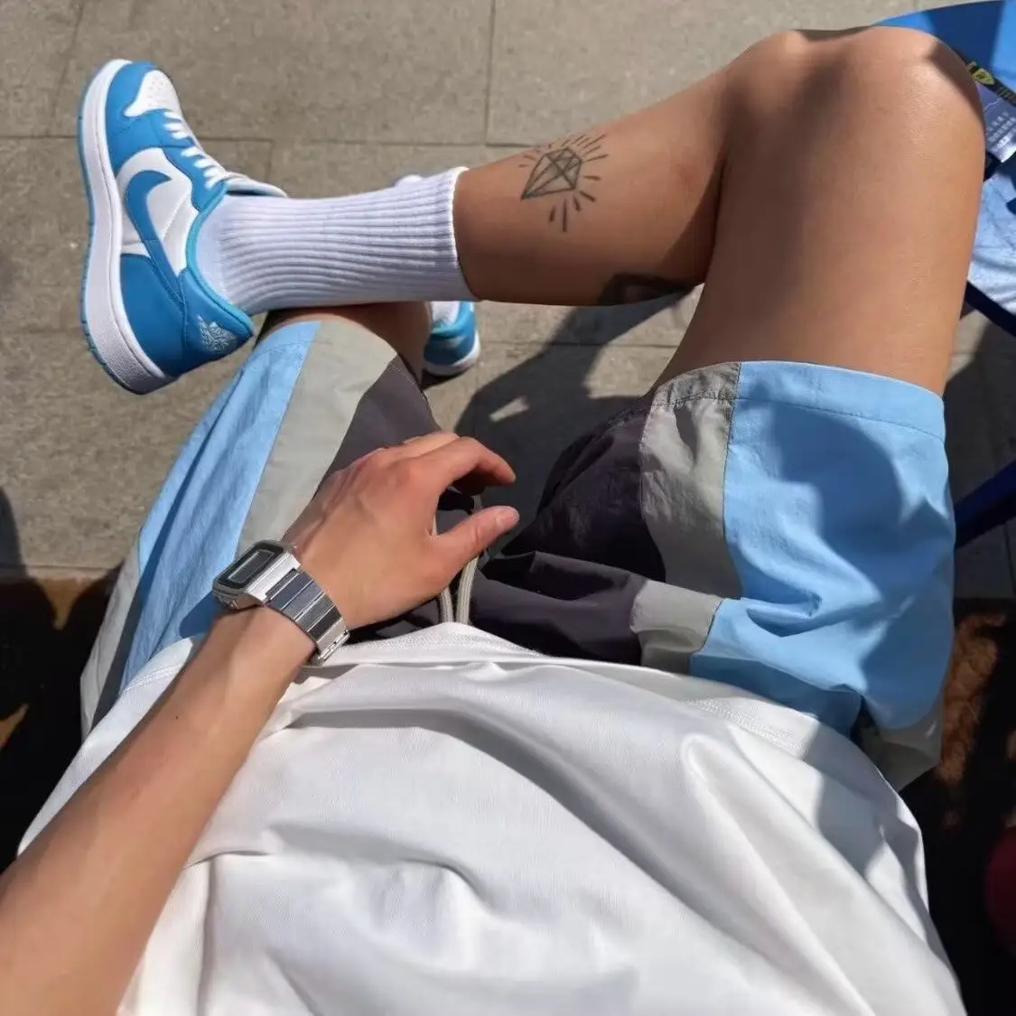 Retro Color-block Patchwork Lightweight Athletic Shorts