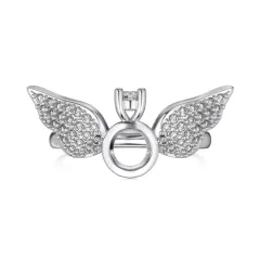 S925 Sterling Silver Angel Wings Ring Cold Style Simple - Dy121046Swwh - View 1