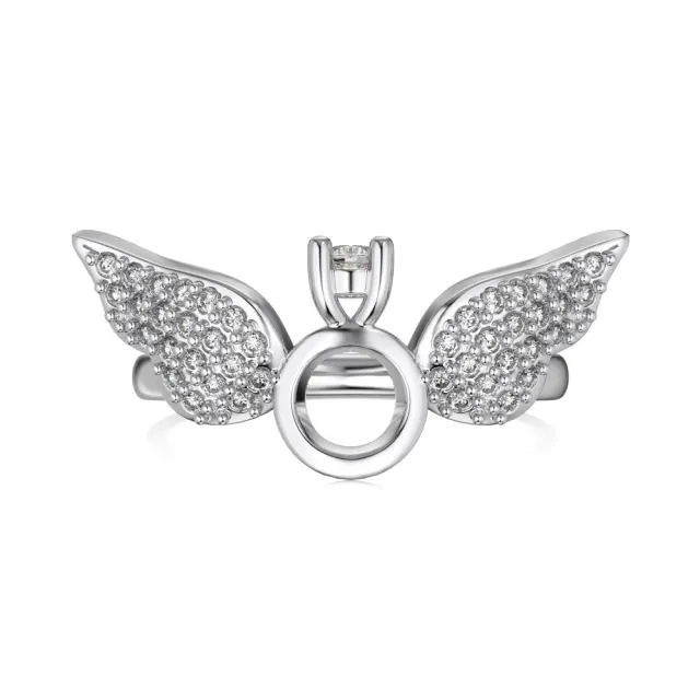 S925 Sterling Silver Angel Wings Ring Cold Style Simple Dy121046Swwh - Shop at LoveMi