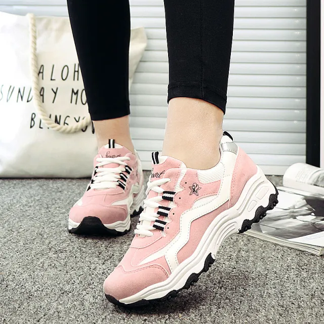 Spring New Low top Platform Casual Sneaker Women Pink - Shop at LoveMi