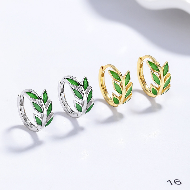 Resin Leaf Earrings For Women, Made With 925 Silver