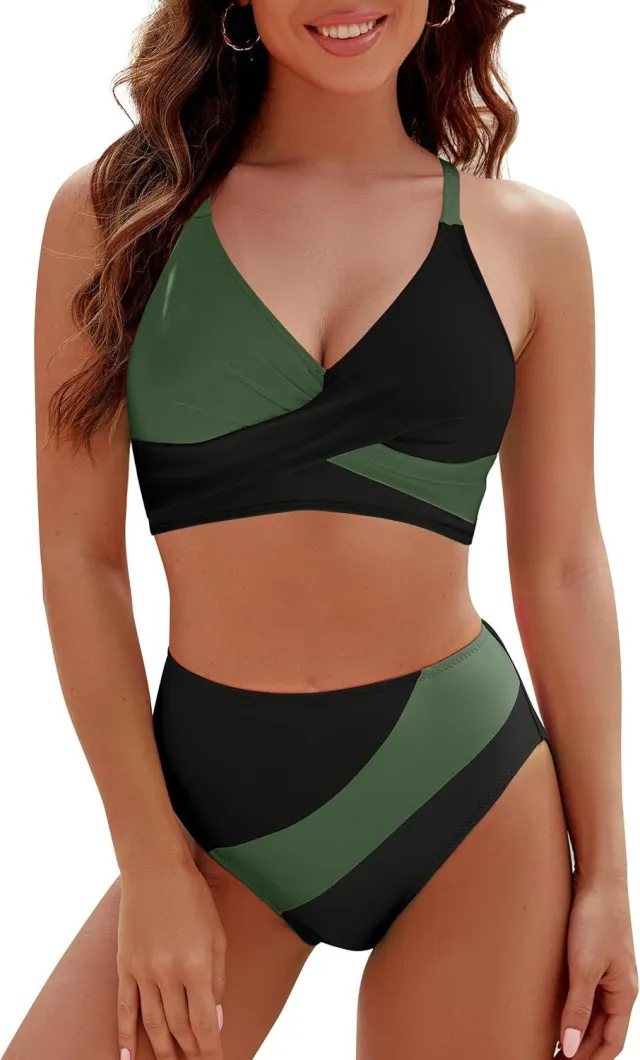 Lace Up Cross Bra Top Suit Hf51Gr - Shop at LoveMi