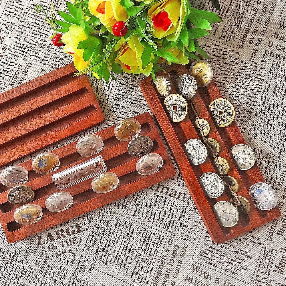 Three-slot Light Coin Badge Medal Display Tray