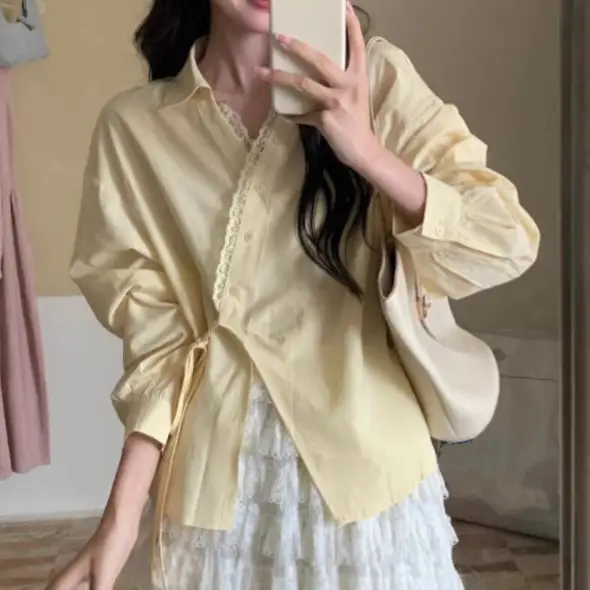 Women's Korean-style Designer Niche Side-tie Blouse