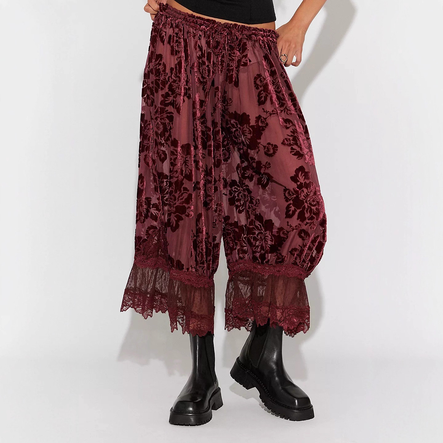 High-waisted Relaxed-fit Casual Pants Fashionable Trendy Cropped Trousers