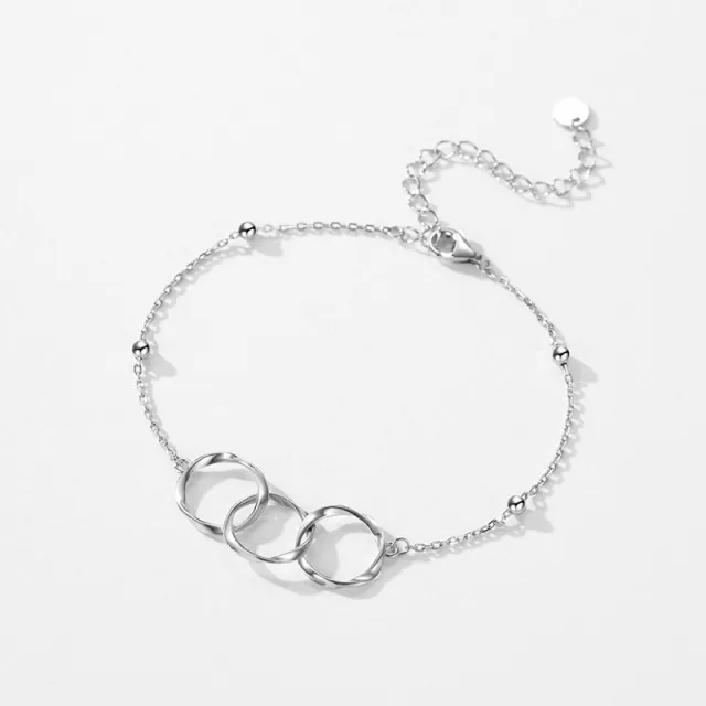 S925 Sterling Silver Simple Versatile Geometric Design Bracelet Silver - Shop at LoveMi
