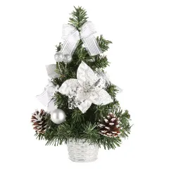 Family Christmas Gift Mini Artificial Christmas Tree Decorations - 40Cm Silver - View 1
