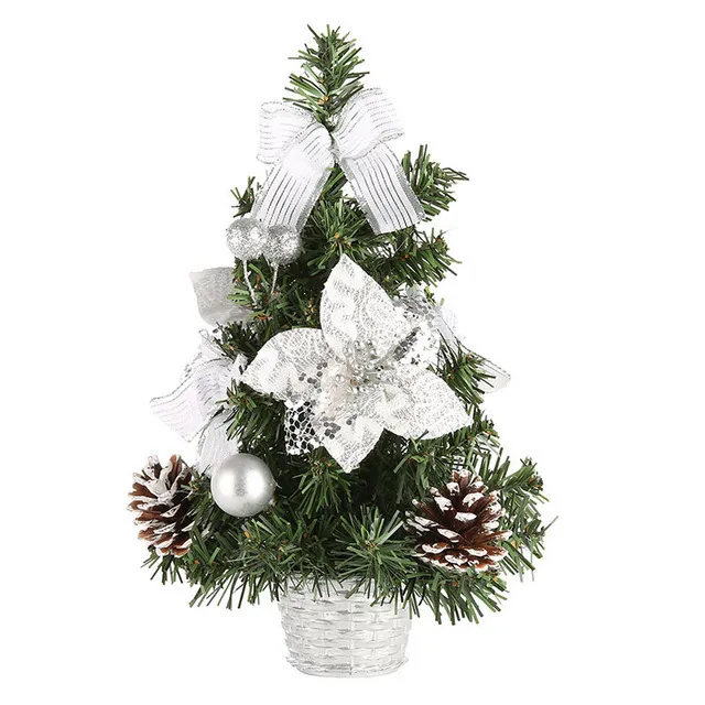 Family Christmas Gift Mini Artificial Christmas Tree Decorations - 40Cm Silver