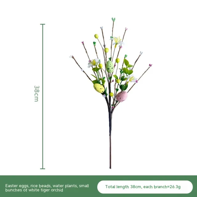 Artificial Egg Handle Bundle Easter Foam Egg Rice Bead Holiday Flower White Tiger Blue - Shop at LoveMi