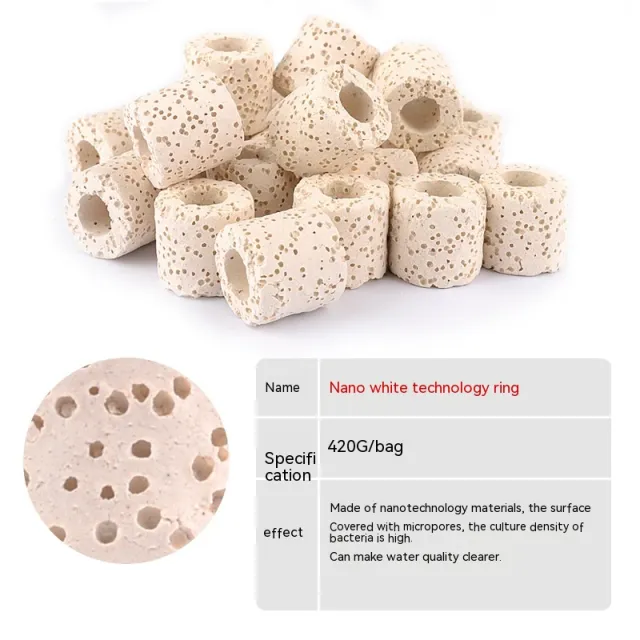 Fish Tank Filter Material Drip Box Nano White Technology Ring - Shop at LoveMi
