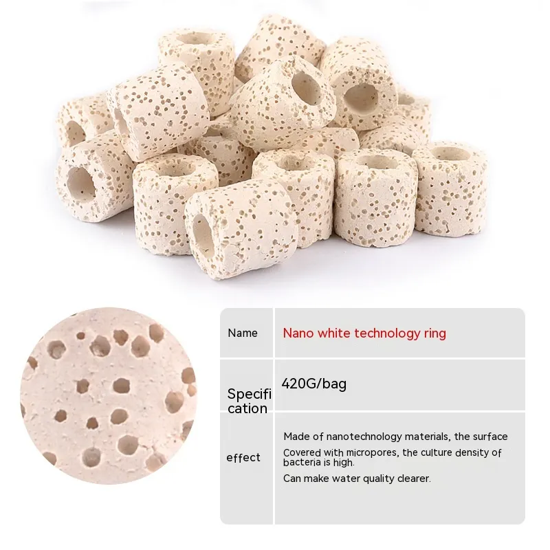 Fish Tank Filter Material Drip Box - Nano White Technology Ring
