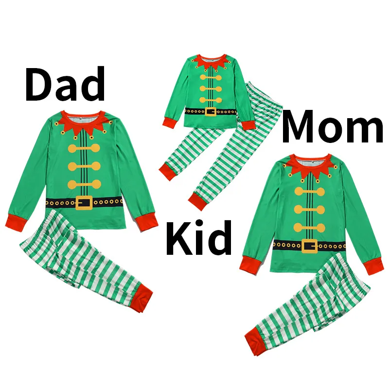 Casual Christmas Parent-child Suit Pajamas For Women - Green
