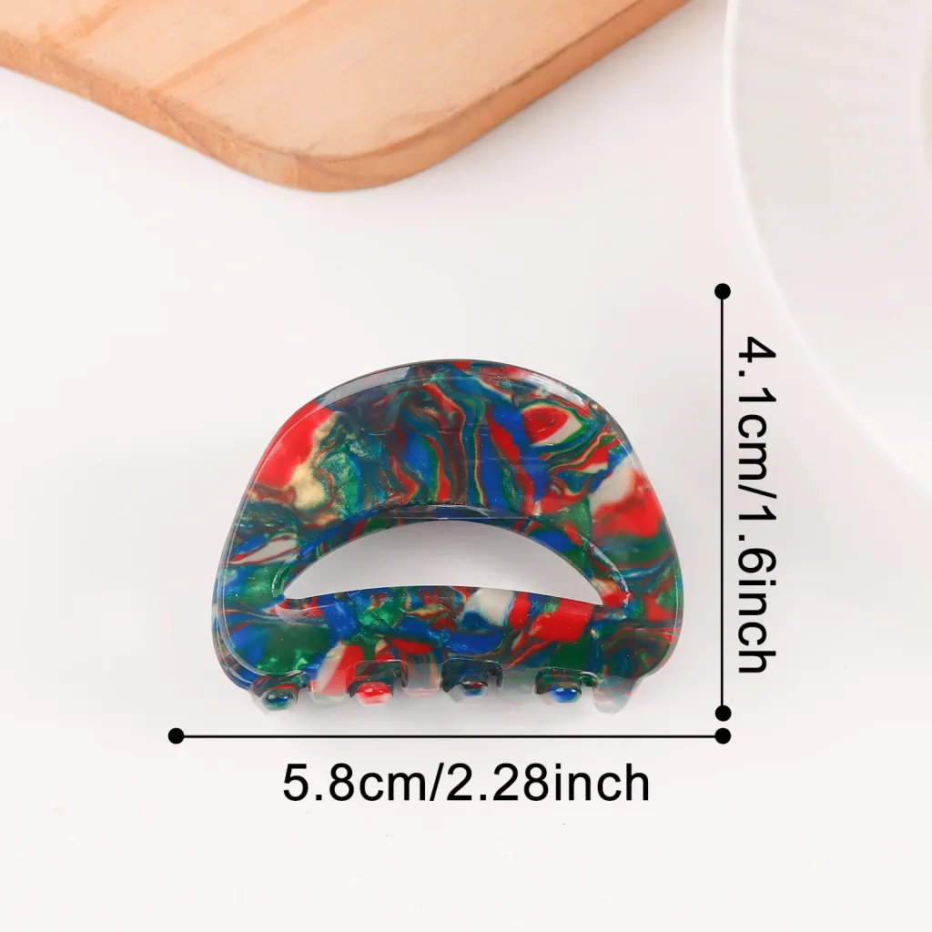 Retro Gradient Simple Hair Clip Shark Clip - Colour Splash Ink