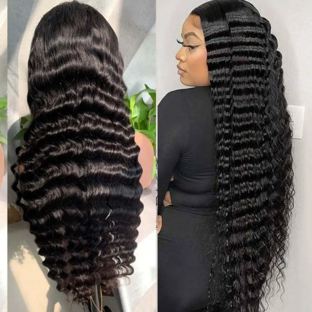 Real Person Wig 13 4 Lace Deep Rolled Wavy