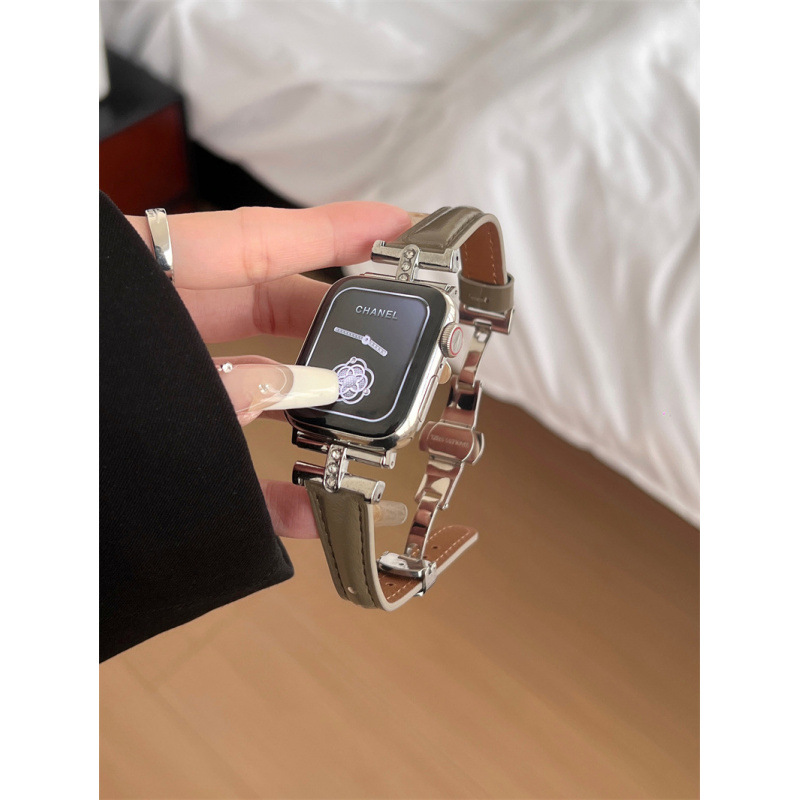 Diamond-embellished Leather Watch Strap 8