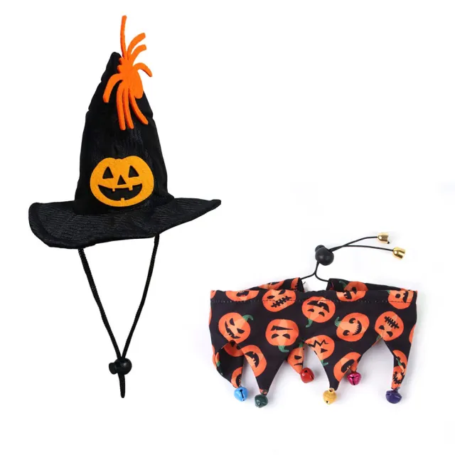 Halloween Cat Hat Scarf Set B94125 Black Pumpkin - Shop at LoveMi