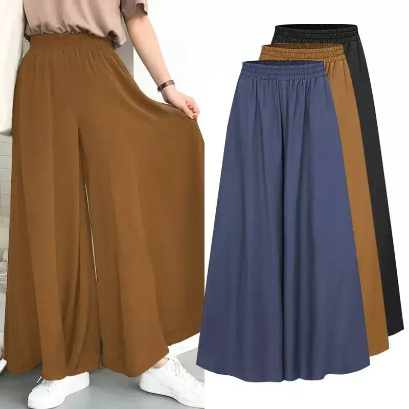 Fashionable Loose-fit Plus-size High-waist Wide-leg Culottes