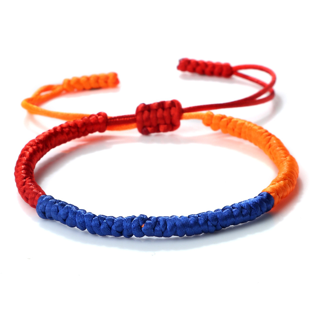 Woven Jin Gang Knot Red Rope Hand Jewelry Interval Creative Combination Matching Simulation Flag Colors