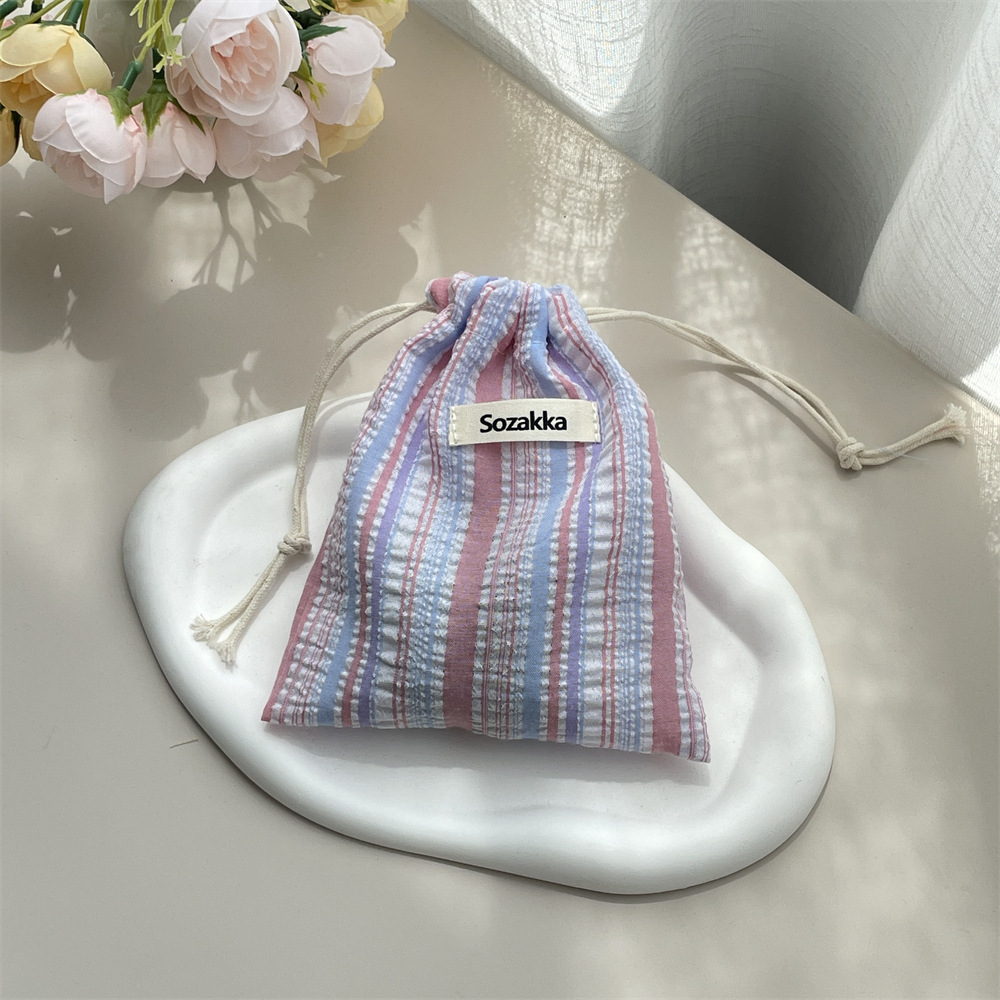 Title 12, Pleated Stripes Drawstring Pull String Buggy Co...