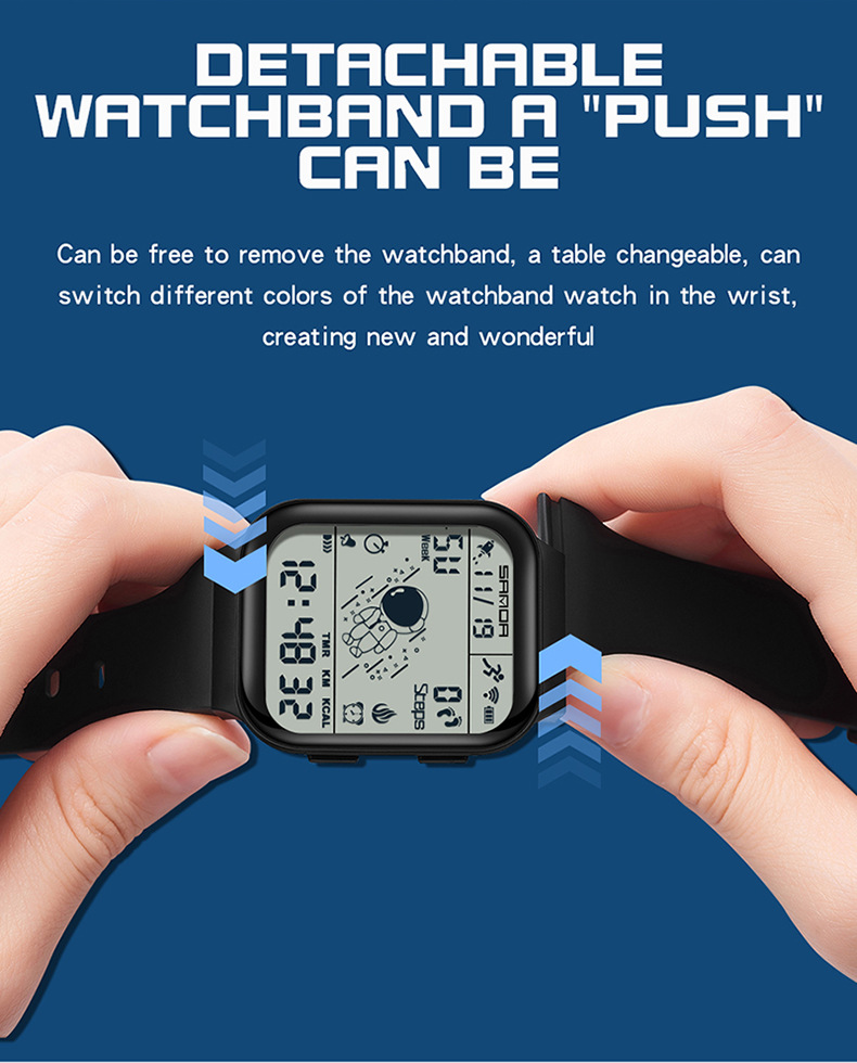 Sanda Digital Waterproof Step Calorie counter Sports watch for Men