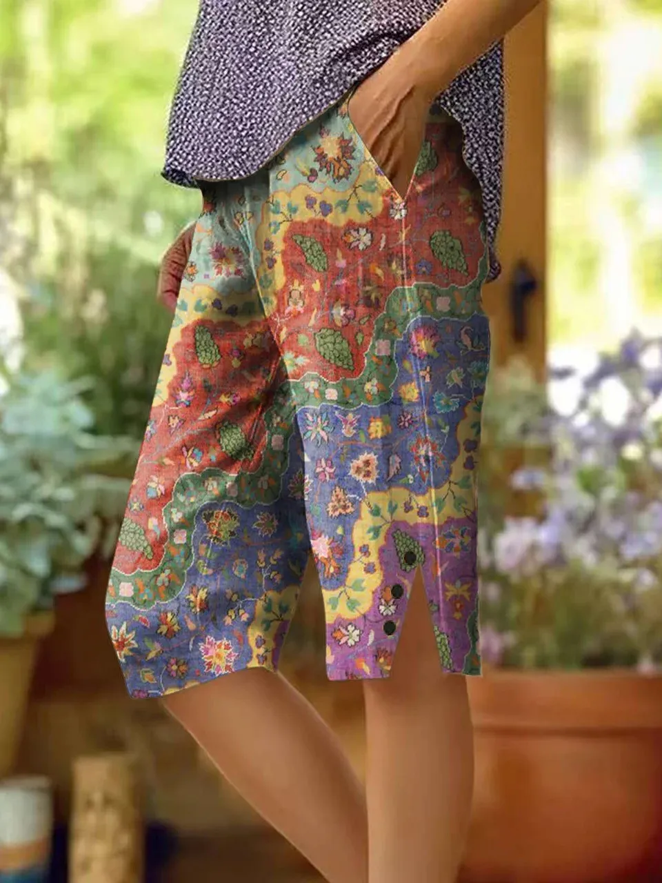 Women's Fashion Personalised Floral Casual Shorts - Floral