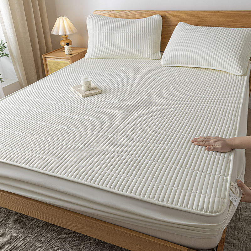 Quilted Waterproof Fitted Sheet For Single Beds Home Use Double Mattress Cover