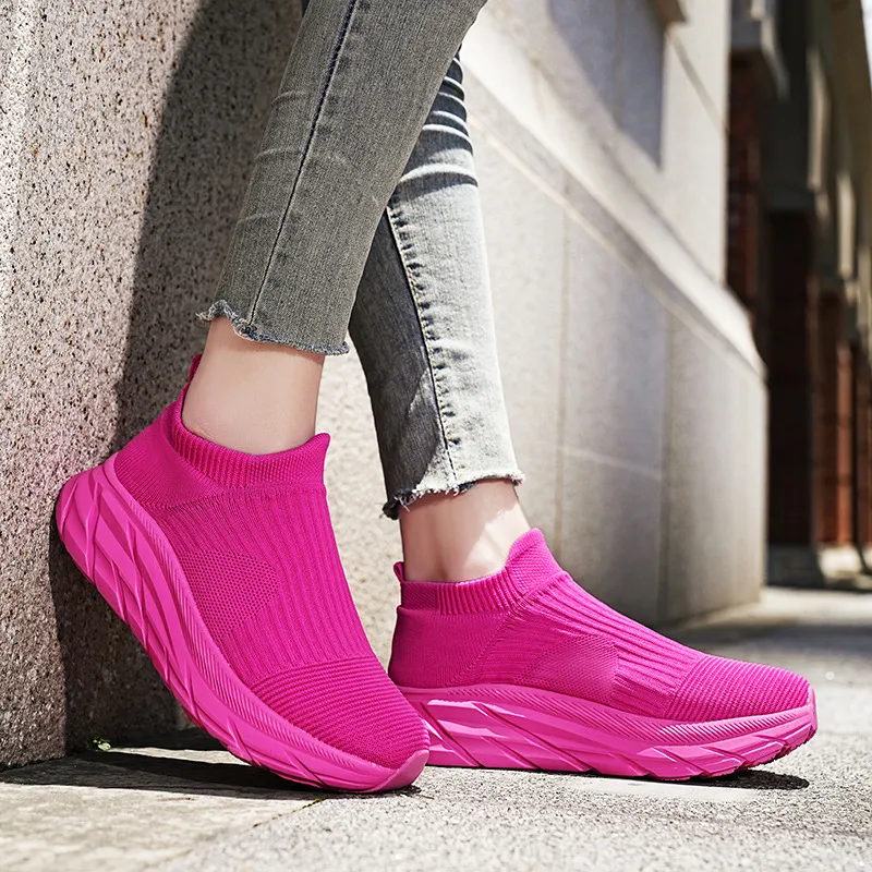 Women's Fashion Casual Breathable Soft Sole Sneakers - Red