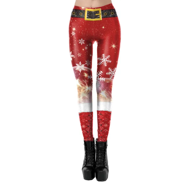 Women's Lace Christmas Print Stretch Leggings Skdk113 - Shop at LoveMi