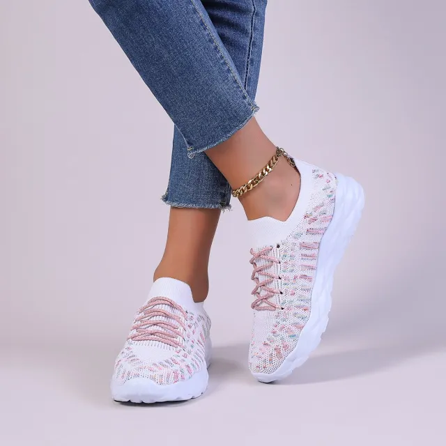 Summer New Fashion Sports And Leisure Flying Woven Large Size Women's Pumps White - Shop at LoveMi