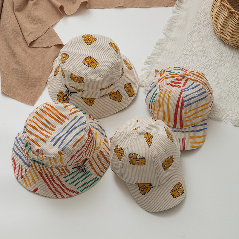 Children's Cute Cheese Rainbow Printing Bucket Hat
