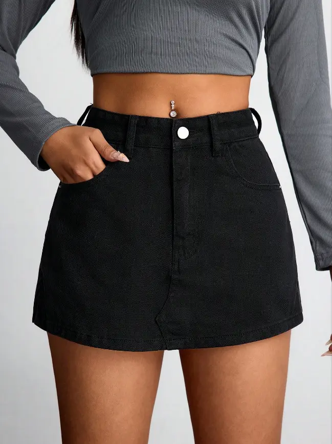 European And American Denim Skort For Women