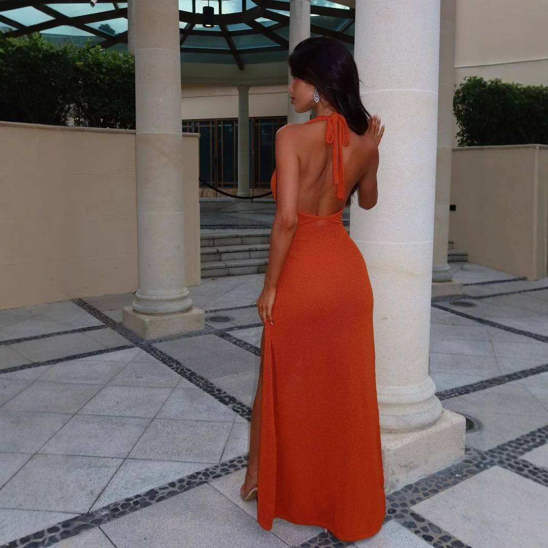 Slim-fit Sexy Hot Girl Halter Dress