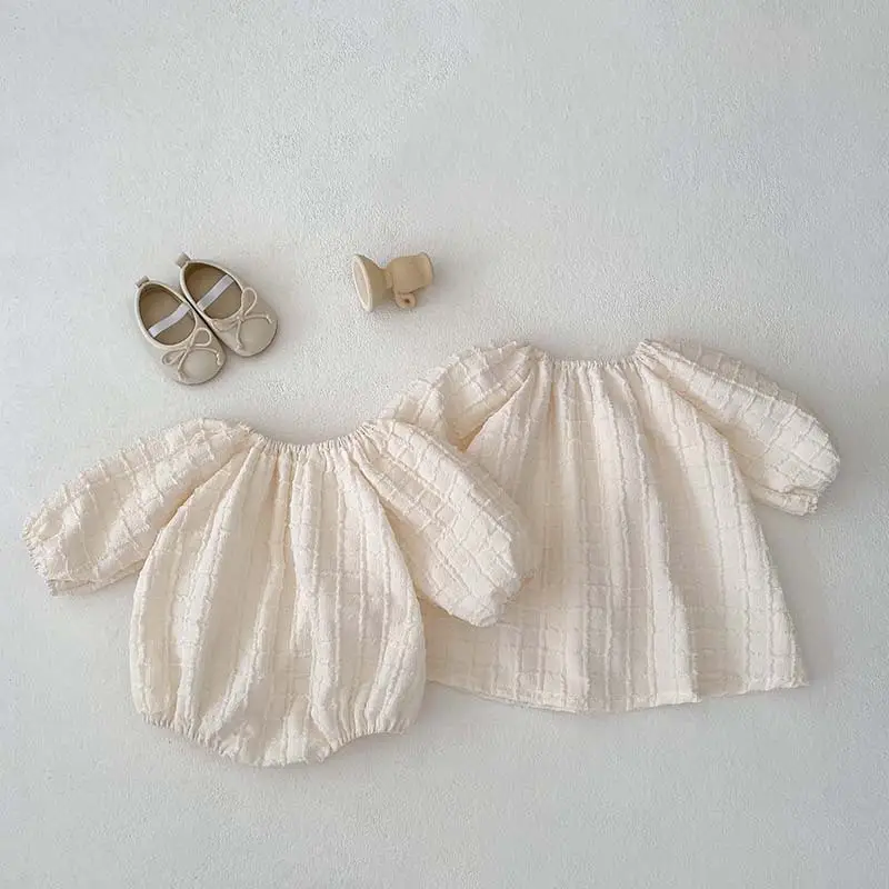 Spring And Autumn New Plaid Solid Color Baby Jumpsuit