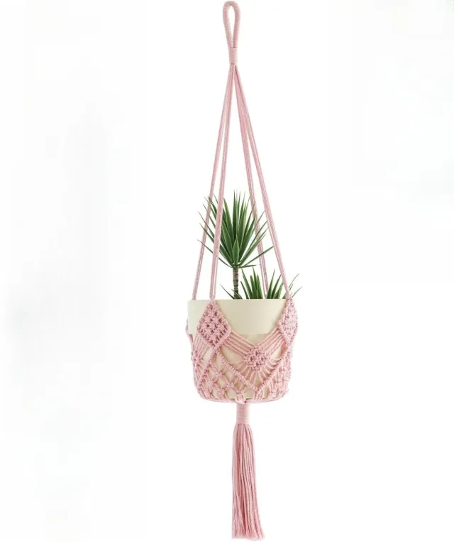 Household Minimalist Gardening Woven Flower Pot Pink - Shop at LoveMi