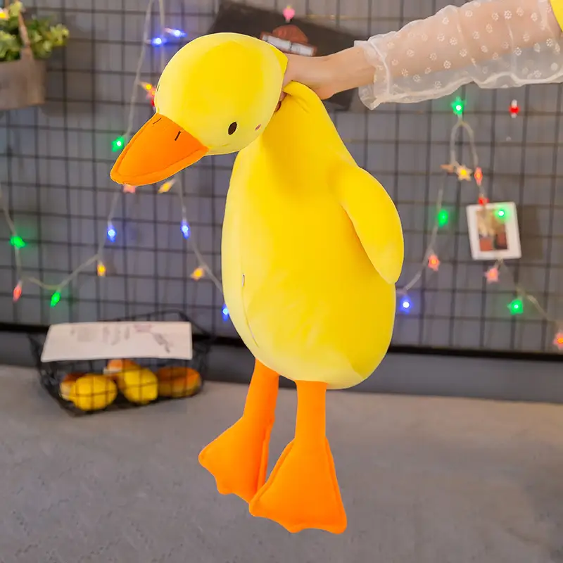 Lying Style Sand Carving Plush Duck Toy