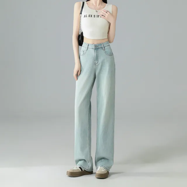 Mint Mambo Green Wide Leg Soft Jeans Light Blue - Shop at LoveMi