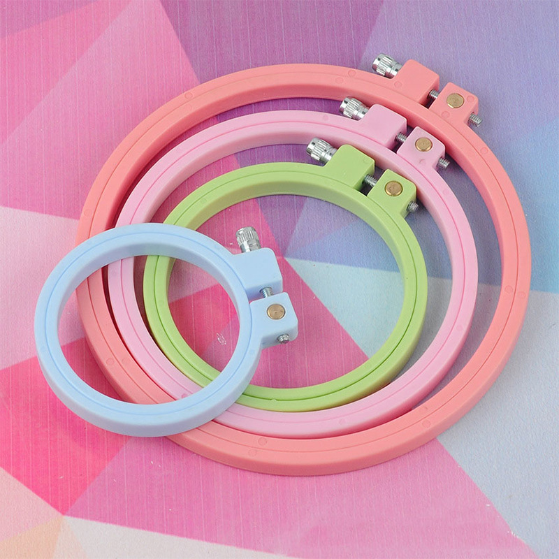 Colourful embroidery hoops
