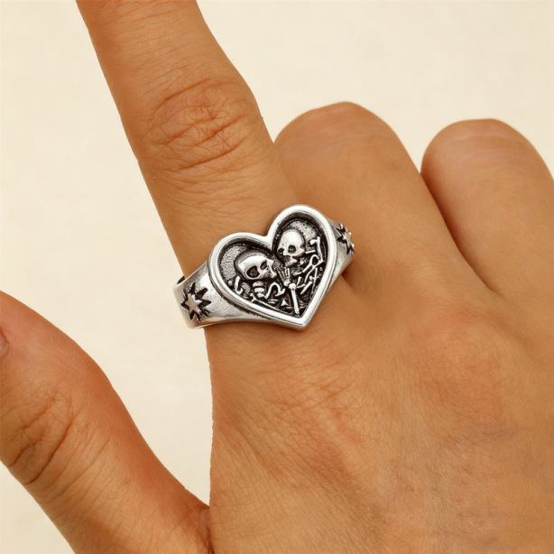 Halloween Skull Pirate Adjustable Opening Ring